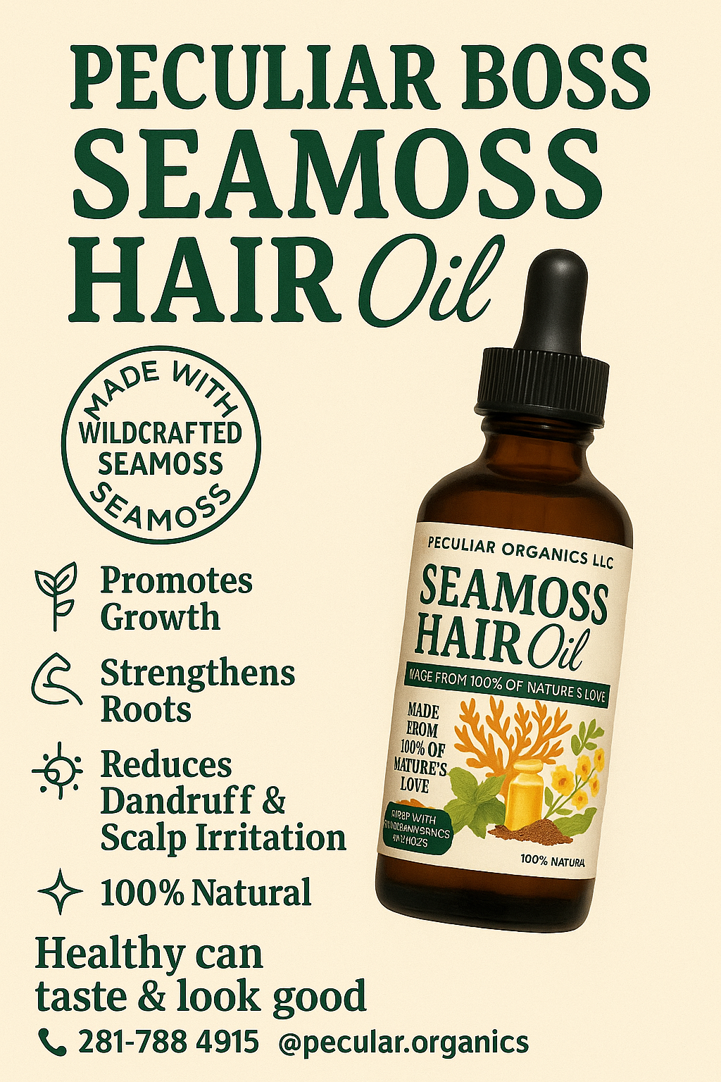 Handmade Seamoss Hair Oil